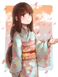 Rule 34 | cherry blossoms, highres, japanese clothes, kimono, mr.lime, original, solo, standing, tagme