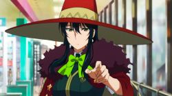 Rule 34 | 10s, 1girl, 4girls, animated, animated gif, explosion, finger gun, fire, green eyes, hat, indoors, kagari ayaka, looking at viewer, multiple girls, standing, witch craft works, witch hat