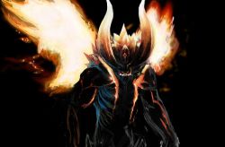 Rule 34 | armor, berial, capcom, demon, devil may cry (series), devil may cry 4, fire, glowing, glowing eyes, highres, horns, lava