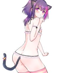 Rule 34 | 1boy, anal, anal object insertion, anal tail, animal ears, ass, b-project, blush, butt plug, cat ears, cat tail, crossdressing, fake tail, highres, jittorip, korekuni ryuuji, lingerie, male focus, male penetrated, multicolored hair, nipples, object insertion, pink hair, purple eyes, purple hair, sex toy, short hair, solo, tail, thighhighs, trap, underwear