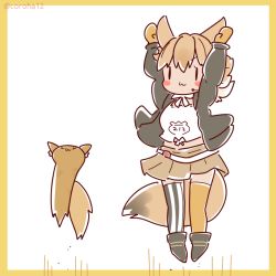 Rule 34 | animal ear fluff, animal ears, coroha, coyopotato, coyote (kemono friends), kemono friends, kemono friends v project, microphone, short hair, simple background, tail, virtual youtuber, wolf ears, wolf tail