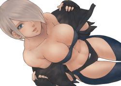 Rule 34 | 1girl, angel (kof), blue eyes, breasts, cleavage, large breasts, midriff, navel, tagme, the king of fighters