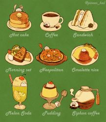 Rule 34 | :3, blush stickers, bow, bowtie, bread slice, breakfast, butter, cherry, coffee, coffee beans, coffee cup, coffee pot, cream, creature, cup, cup on head, disposable cup, drinking glass, drinking straw, egg, egg (food), english text, food, food focus, food stand, fork, fruit, haru (pisces hal), highres, holding, holding fork, holding spoon, ice, ice cream, ice cream float, ice cube, in container, in cup, in food, ketchup, lemon, lemon slice, lettuce, melon soda, no humans, noodles, o o, omelet, omurice, on food, original, pancake, pasta, plate, pudding, sandwich, spoon, steam, syrup, toast, tomato, traditional bowtie, twitter username