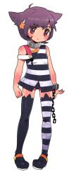 Rule 34 | 1girl, criminal girls, full body, highres, ichihaya, nippon ichi, official art, sako (criminal girls), solo, striped clothes, striped thighhighs, thighhighs, transparent background