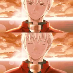 Rule 34 | 1boy, 2koma, archer (fate), bad id, bad pixiv id, comic, fate/stay night, fate (series), male focus, smile, solo, sunset, taa (acid), white hair
