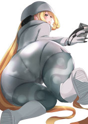 Rule 34 | 1girl, absurdres, ass, ass focus, bent over, blonde hair, boots, cellphone, cosplay, creatures (company), cynthia (pokemon), from behind, game freak, gloves, hat, highres, huge filesize, long hair, long sleeves, looking back, melony (pokemon), melony (pokemon) (cosplay), namonakisyura, nintendo, pantyhose, pantylines, parted lips, partially fingerless gloves, phone, poke ball, pokemon, pokemon dppt, pokemon swsh, selfie, shorts, simple background, smartphone, soles, solo, thighs, turtleneck, very long hair, white background, white pantyhose, yellow eyes