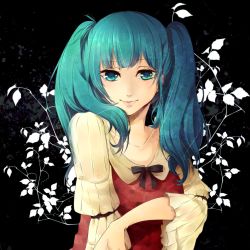 Rule 34 | 1girl, amase (siki696), blue eyes, blue hair, bow, highres, looking at viewer, matching hair/eyes, original, ribbon, solo, staring, twintails