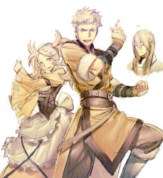 Rule 34 | 1girl, 2boys, androgynous, blue eyes, dress, family, father and son, fire emblem, fire emblem awakening, kitsune n, libra (fire emblem), lissa (fire emblem), long hair, mother and son, multiple boys, nintendo, owain (fire emblem), simple background, smile, twintails, white background