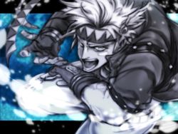 Rule 34 | 1boy, blonde hair, caesar anthonio zeppeli, facial mark, feather hair ornament, feathers, hair ornament, head wings, headband, jojo no kimyou na bouken, kemachiku, male focus, motion blur, partially colored, solo, water, wings