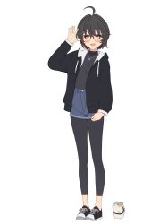 Rule 34 | + +, 1girl, 3d, ahoge, arm at side, artist request, black footwear, black hair, black hoodie, black pants, black shirt, blender (medium), blue shorts, blush, bright pupils, brown eyes, flat chest, full body, glasses, hamster, hand up, highres, hood, hood down, hoodie, jewelry, long sleeves, looking at viewer, necklace, no socks, open clothes, open hand, open hoodie, open mouth, pants, rin (rinrinne), rinrinne, shirt, shoes, short hair, shorts, simple background, smile, sneakers, solo, standing, star (symbol), star necklace, tachi-e, turtleneck, virtual youtuber, white background, white pupils