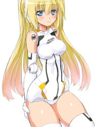 Rule 34 | 10s, 1girl, arms behind back, arnval, bad id, bad pixiv id, bare shoulders, blonde hair, blue eyes, bodysuit, breasts, busou shinki, clothes writing, dd (ijigendd), doll joints, elbow gloves, english text, gloves, gradient hair, hair between eyes, hand on own thigh, headgear, hip focus, joints, leotard, light smile, long hair, looking at viewer, multicolored hair, narrow waist, orange hair, simple background, sketch, solo, thigh gap, thighhighs, thighs, very long hair, white background, white gloves, white thighhighs