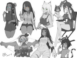 Rule 34 | 6+girls, :3, absurdres, amber (genshin impact), anger vein, animal crossing, animal ears, ankha (animal crossing), bandages, bare legs, barefoot, bea (pokemon), blue eyes, bob cut, breasts, cat ears, cat tail, chair, closed mouth, collared shirt, completely nude, copyright request, creatures (company), crop top, crop top overhang, crossed legs, dark-skinned female, dark skin, dated, dress, earrings, female focus, fingernails, furry, furry female, game freak, genshin impact, green eyes, hair bun, hand up, highres, hoop earrings, huge filesize, ijiranaide nagatoro-san, index finger raised, jewelry, lan mao akko, long hair, looking at viewer, medium hair, middle finger, miniskirt, multiple girls, nagatoro hayase, navel, nessa (pokemon), nintendo, nude, official alternate costume, open mouth, orange eyes, parted lips, pleated skirt, pokemon, pokemon (creature), pokemon swsh, pokephilia, ponytail, rabbit ears, sharp fingernails, shirt, short dress, simple background, single hair bun, sitting, skirt, slit pupils, small breasts, smile, spot color, sweat, tail, tank top, trait connection, white background, wing collar, wristband