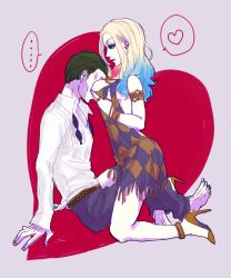 Rule 34 | 1boy, 1girl, barefoot, breasts, clown, dc comics, dccu, harley quinn, heart, highres, suicide squad, tagme, the joker