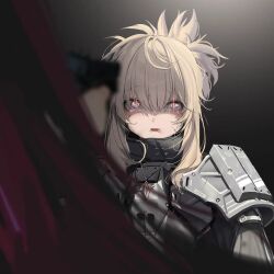 Rule 34 | 2girls, armor, blonde hair, breastplate, crying, crying with eyes open, dorothy (nikke), game cg, goddess of victory: nikke, gun, holding, holding weapon, jewelry, long hair, long sleeves, multiple girls, necklace, non-web source, official art, pink hair, pinne (nikke), short ponytail, simple background, spoilers, standing, tears, thighhighs, weapon