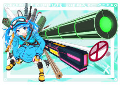 Rule 34 | 1girl, autocannon, backpack, bag, belt, black shirt, blue eyes, blue hair, boots, breasts, cannon, cattail, chainsaw, choker, crowbar, cucumber, dress, dress shirt, energy gun, fingerless gloves, food, fruit, full body, gatling gun, gloves, goggles, goggles on headwear, grin, gun, hair bobbles, hair ornament, hat, jacket, kawashiro nitori, key, large breasts, long sleeves, m1 bazooka, machine gun, magnetic weapon, matching hair/eyes, medium machine gun, minigun, mizusuke, multiple-barrel firearm, ootsue iichi, open mouth, plant, pocket, railgun, road closed sign, road closed to all sign, road sign, rocket, rocket launcher, rotary cannon, rotary machine gun, screwdriver, shirt, short hair, sign, skirt, skirt set, smile, solo, tool belt, touhou, translation request, twintails, two side up, vegetable, volley gun, weapon, wrench, yellow footwear, yellow gloves