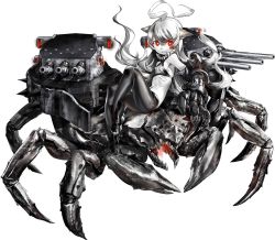 Rule 34 | 1girl, abyssal ship, ahoge, crab, full body, kantai collection, new battleship princess, official art, solo, transparent background, zeco