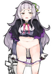 Rule 34 | 1girl, absurdres, clochetteravine, highres, hololive, looking at viewer, murasaki shion, open mouth, panties, panty pull, peeing, pussy, silver hair, solo, toilet, toilet use, uncensored, underwear, virtual youtuber, white background, yellow eyes