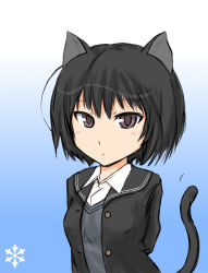 Rule 34 | amagami, animal ears, cat ears, cat tail, highres, kemonomimi mode, murasaki iro, nanasaki ai, school uniform, short hair, tail