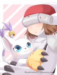 Rule 34 | 2girls, cat, claws, digimon, fangs, feathers, gloves, holy ring, mask, multiple girls, silphymon, tailmon