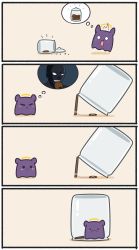 Rule 34 | 1other, 4koma, :&lt;, :|, absurdres, chibi, closed mouth, comic, commentary, cookie, cookie jar, crumbs, drooling, drop trap, english commentary, food, halo, highres, hololive, hololive english, jar, mpien, octopus, silent comic, solid circle eyes, stick, string, surprised, takodachi (ninomae ina&#039;nis), thought bubble, trapped, virtual youtuber