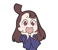 Rule 34 | 10s, 1girl, kagari atsuko, little witch academia, lowres, red eyes, simple background, solo, tagme