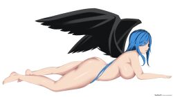 Rule 34 | absurdres, ass, blue hair, breasts, fallen angel, high school dxd, highres, kalawarner, large breasts, long hair, thick thighs, thighs