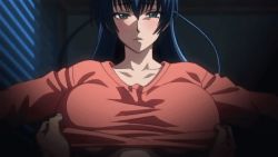 Rule 34 | 00s, animated, animated gif, assisted exposure, blue hair, blush, bouncing breasts, breasts, huge breasts, igawa asagi, imminent penetration, indoors, large breasts, lilith-soft, long hair, looking at viewer, nipples, pov, sawaki kousuke, sweater, taimanin (series), taimanin asagi, taimanin asagi 3, topless, undressing