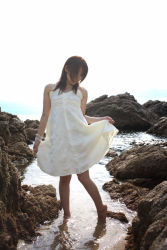 Rule 34 | dress, iori, ocean, photo (medium), rock, sundress
