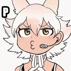 Rule 34 | 1girl, animal ears, animated, animated gif, blonde hair, coyote (kemono friends), gloves, kemono friends, kemono friends v project, looking at viewer, mcgunngu, necktie, o3o, shirt, shoes, short hair, simple background, skirt, smile, solo, tail, virtual youtuber, white shirt, yellow eyes