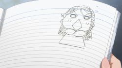 Rule 34 | 10s, 1girl, diamond mouth, angry, animated, animated gif, blush, expressions, face, female focus, long hair, looking at viewer, love live!, love live! sunshine!!, notebook, open mouth, red hair, sakurauchi riko, sketch, solo, yellow eyes