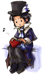 Rule 34 | 1boy, frederic chopin (trusty bell), fuju, full body, hat, lowres, male focus, musical note, solo, trusty bell, white background