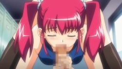Rule 34 | 00s, 1girl, animated, animated gif, censored, closed eyes, fellatio, mosaic censoring, natsumize sukumi, oral, penis, red hair, school swimsuit, solo focus, swimsuit, tsundere inran shoujo sukumi