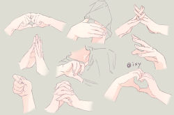 Rule 34 | 1girl, commentary request, grey background, head out of frame, heart, heart hands, interlocked fingers, ixy, original, own hands together, simple background, sketch, solo, twitter username