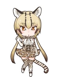 Rule 34 | 1girl, animal costume, animal ear fluff, animal ears, highres, kemono friends, looking at viewer, ocelot (kemono friends), official art, solo, standing, tachi-e, tail, transparent background, yoshizaki mine