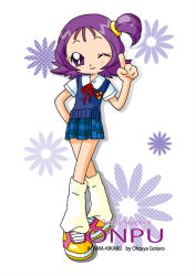 Rule 34 | 1girl, ohtaya55, ojamajo doremi, purple hair, school uniform, segawa onpu, side ponytail, tagme