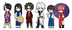 Rule 34 | gintama, kagura (gintama), katsura kotarou, sakamoto tatsuma, sakata gintoki, shimura shinpachi, simple background, takasugi shinsuke, white background