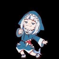 Rule 34 | 1girl, :3, a hat in time, animal hood, animated, animated gif, blue eyes, blue hair, blue hoodie, blunt bangs, chibi, commentary, dancing, dudul, english commentary, full body, gawr gura, gawr gura (1st costume), hololive, hololive english, hood, hoodie, jitome, looking at viewer, looping animation, medium hair, multicolored hair, shark girl, shark hood, smug, solo, streaked hair, tail, transparent background, two side up, virtual youtuber, white footwear, white hair, wide sleeves