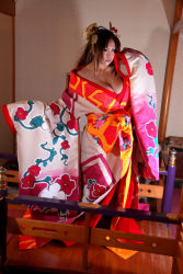 Rule 34 | breasts, chouzuki maryou, cosplay, hair ornament, japanese clothes, kimono, large breasts, photo (medium), plump, shiranui mai, shiranui mai (cosplay), snk, the king of fighters