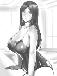Rule 34 | 1girl, anegawa eiji, breasts, large breasts, monochrome, swimsuit