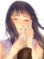Rule 34 | 1boy, 1girl, bad id, bad twitter id, bandaged arm, bandages, bobo (uccello), closed eyes, hand on another&#039;s cheek, hand on another&#039;s face, happy, hyuuga hinata, long hair, naruto: the last, naruto (series), pov, purple hair, smile, solo focus, tears, uzumaki naruto