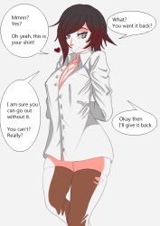 Rule 34 | 1girl, absurdres, breasts, heart, highres, mr.russo, ruby rose, rwby, shirt, short hair