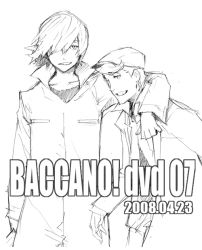 Rule 34 | 00s, 2008, 2boys, baccano!, enami katsumi, graham specter, greyscale, monochrome, multiple boys, shaft (baccano), simple background, sketch