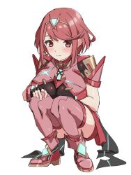 Rule 34 | 1girl, breasts, highres, kame 0 0 kame, large breasts, pyra (xenoblade), red eyes, red hair, simple background, solo, white background, xenoblade chronicles (series), xenoblade chronicles 2