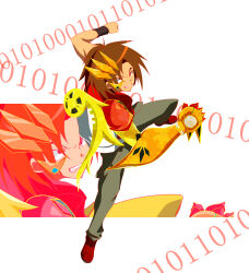 Rule 34 | 1boy, absurdres, angry, belt, daimon masaru (digimon savers), digimon, highres, jacket, male focus, scryed, short hair, solo, voice actor connection