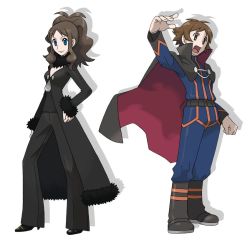 Rule 34 | alternate costume, artist request, belt, boots, cape, cosplay, creatures (company), cynthia (pokemon), cynthia (pokemon) (cosplay), game freak, high heels, hilbert (pokemon), hilda (pokemon), lance (pokemon), lance (pokemon) (cosplay), nintendo, pokemon