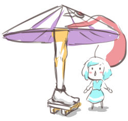 Rule 34 | 1girl, :o, ahoge, highres, karakasa obake, parasol, peroponesosu., surprised, tatara kogasa, tongue, touhou, tsukumogami, umbrella, what, white background