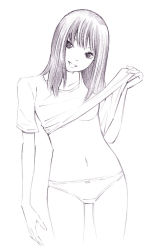 Rule 34 | 1girl, monochrome, original, sketch, solo, underwear, yoshitomi akihito