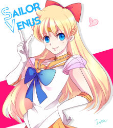 Rule 34 | 1990s (style), 1girl, aino minako, bad id, bad pixiv id, bishoujo senshi sailor moon, blonde hair, blue eyes, bow, brooch, character name, choker, earrings, elbow gloves, gloves, hair bow, half updo, hand on own hip, heart, heart brooch, jewelry, long hair, looking at viewer, magical girl, o-sd!, red bow, retro artstyle, sailor venus, solo, super sailor venus, tiara, white gloves