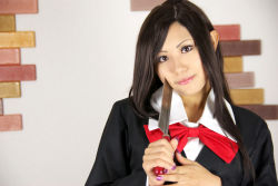 Rule 34 | blazer, cosplay, hand saw, jacket, katsura kotonoha, kisaki kureha, photo (medium), saw, school days, school uniform