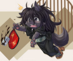 Rule 34 | ^^^, androgynous, animal ears, bad id, bad pixiv id, furry, gender request, japanese clothes, kimono, koishi chikasa, long hair, open mouth, snout, solo, tail, tears, tripping